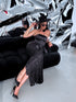 Dress, flitter dress "MERMAID" - BLACK